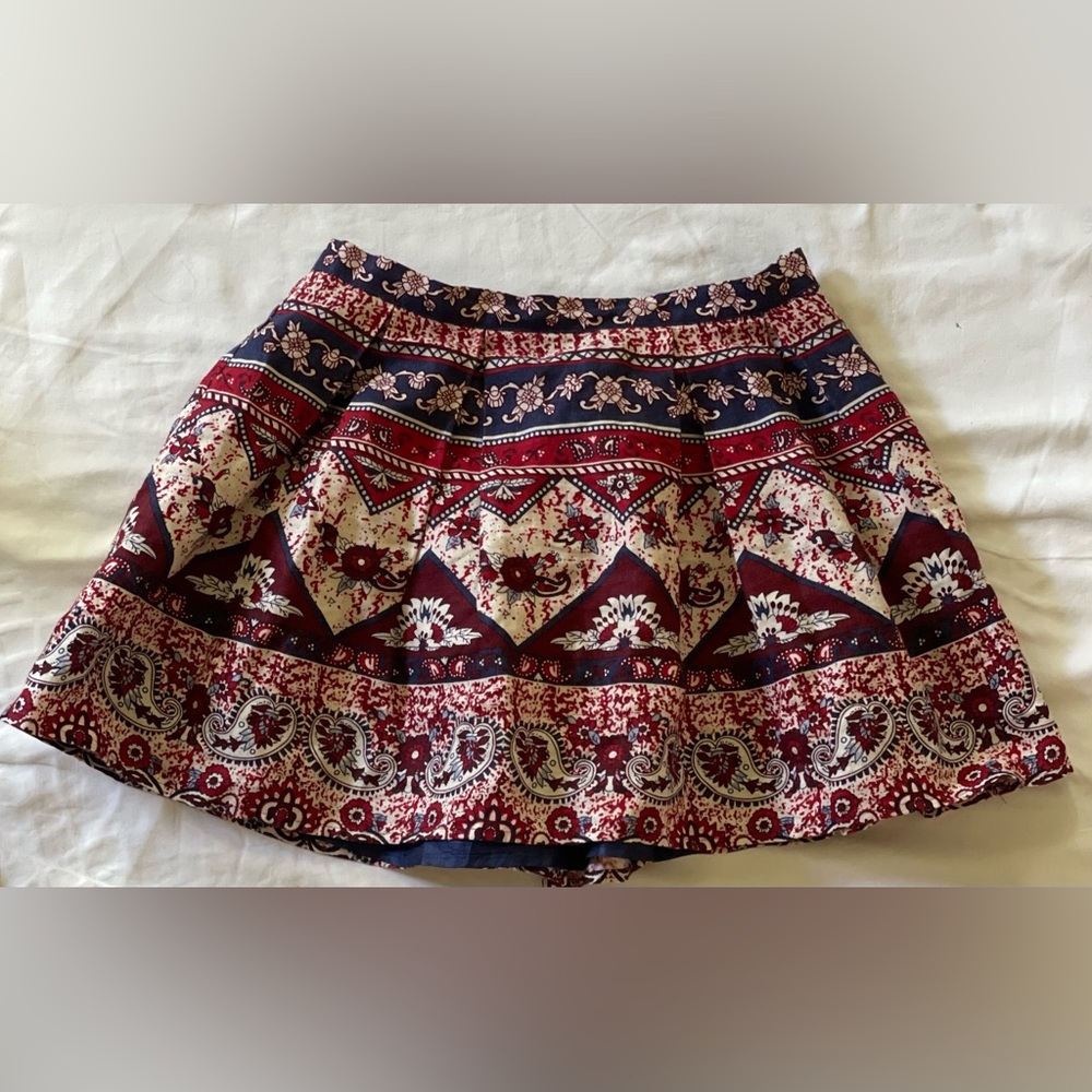 Forever 21 Multicolor Patterned Mini Skirt Size 27